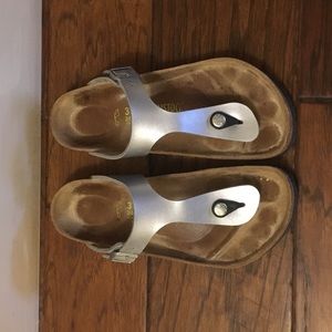 Birkenstock silver sandals (37)